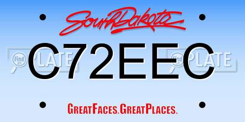 C72EEC South Dakota License Plate