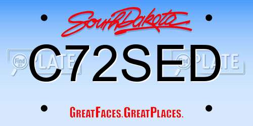 C72SED South Dakota License Plate