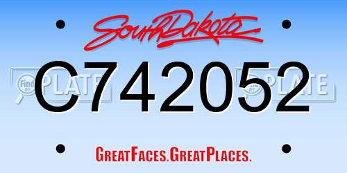 C742052 South Dakota License Plate
