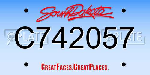 C742057 South Dakota License Plate