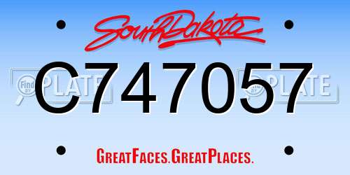 C747057 South Dakota License Plate