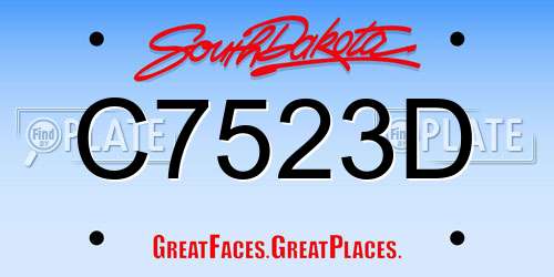 C7523D South Dakota License Plate