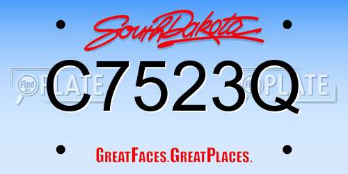 C7523Q South Dakota License Plate