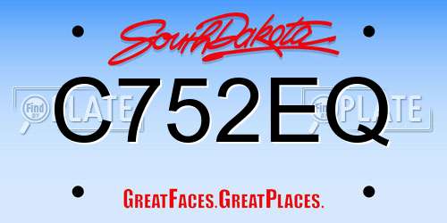 C752EQ South Dakota License Plate
