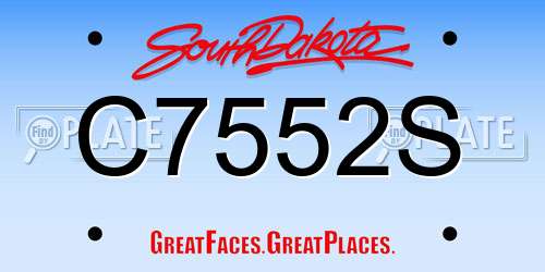 C7552S South Dakota License Plate
