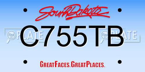 C755TB South Dakota License Plate