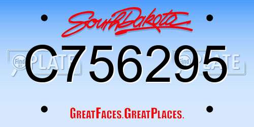 C756295 South Dakota License Plate