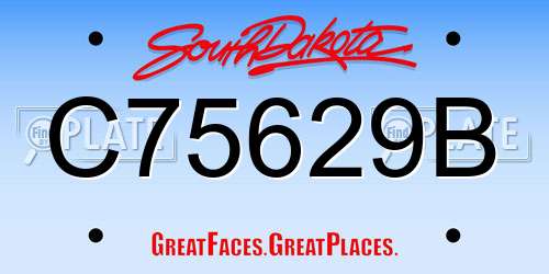 C75629B South Dakota License Plate