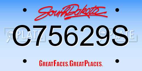 C75629S South Dakota License Plate