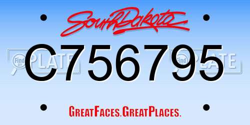 C756795 South Dakota License Plate
