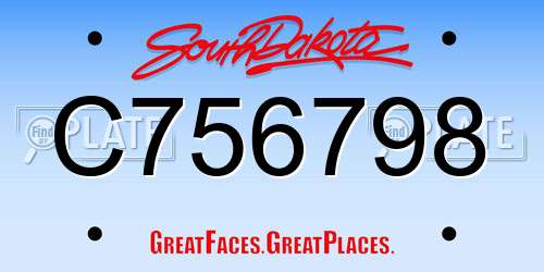 C756798 South Dakota License Plate