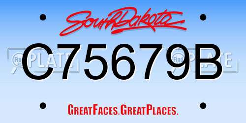 C75679B South Dakota License Plate