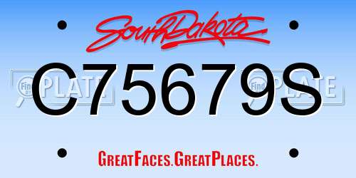 C75679S South Dakota License Plate