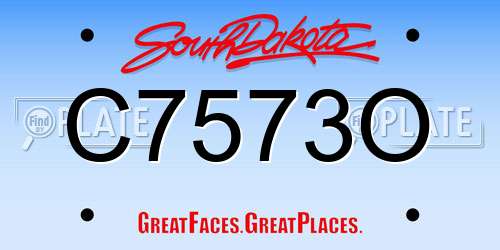 C7573O South Dakota License Plate