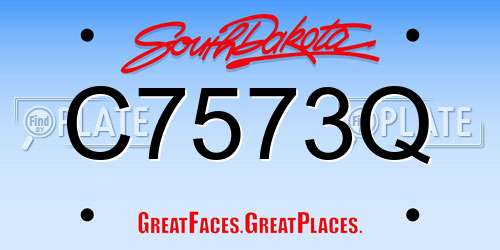C7573Q South Dakota License Plate