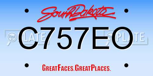 C757EO South Dakota License Plate
