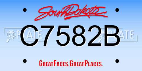 C7582B South Dakota License Plate