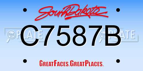 C7587B South Dakota License Plate