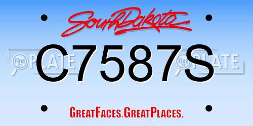 C7587S South Dakota License Plate