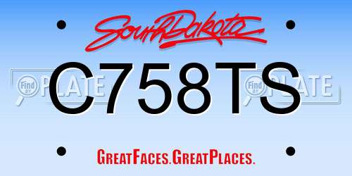 C758TS South Dakota License Plate