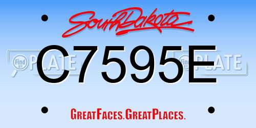 C7595E South Dakota License Plate