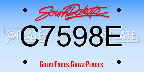 C7598E South Dakota License Plate