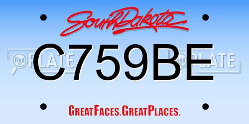 C759BE South Dakota License Plate
