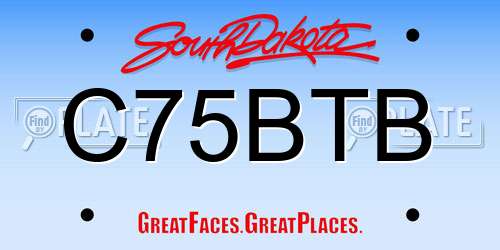 C75BTB South Dakota License Plate