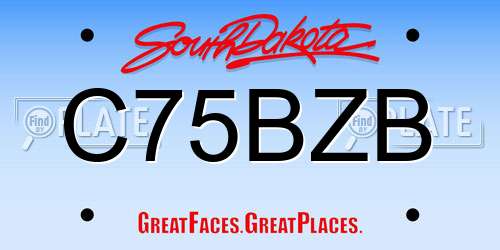 C75BZB South Dakota License Plate