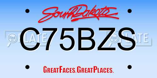 C75BZS South Dakota License Plate