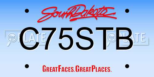 C75STB South Dakota License Plate