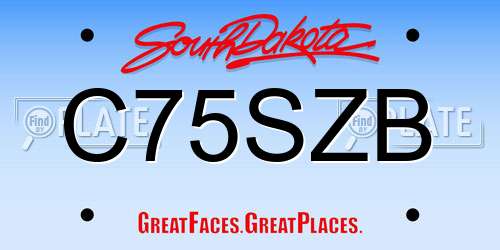 C75SZB South Dakota License Plate