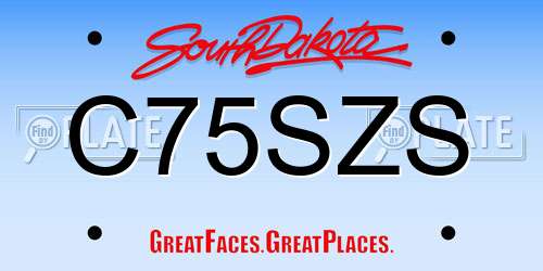 C75SZS South Dakota License Plate