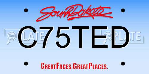 C75TED South Dakota License Plate