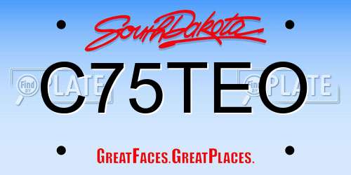 C75TEO South Dakota License Plate