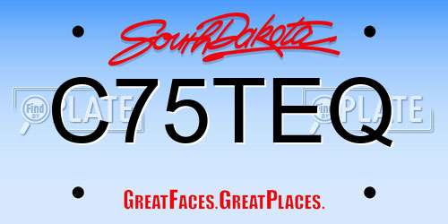 C75TEQ South Dakota License Plate