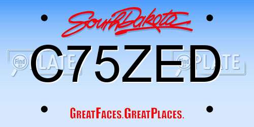 C75ZED South Dakota License Plate