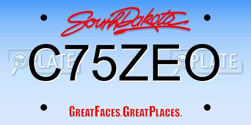 C75ZEO South Dakota License Plate