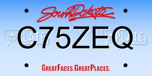 C75ZEQ South Dakota License Plate