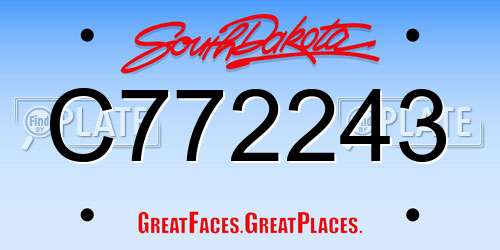 C772243 South Dakota License Plate