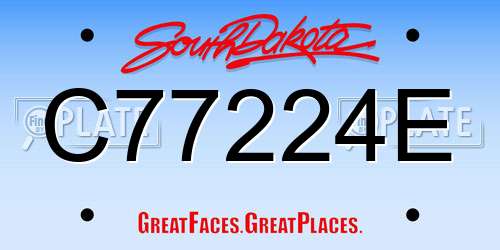 C77224E South Dakota License Plate