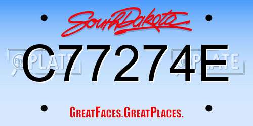 C77274E South Dakota License Plate