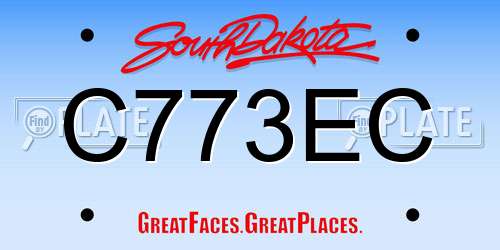 C773EC South Dakota License Plate