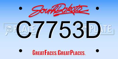 C7753D South Dakota License Plate