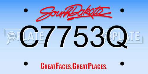 C7753Q South Dakota License Plate