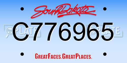 C776965 South Dakota License Plate