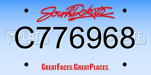 C776968 South Dakota License Plate