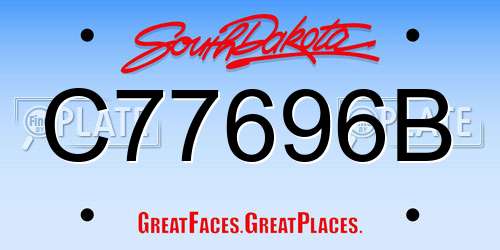 C77696B South Dakota License Plate