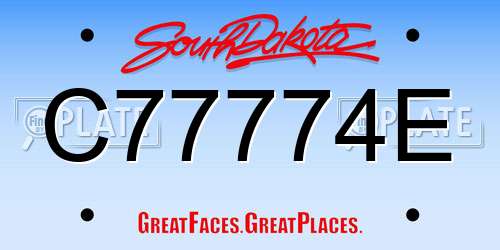 C77774E South Dakota License Plate
