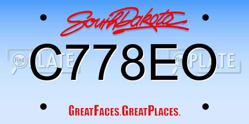 C778EO South Dakota License Plate
